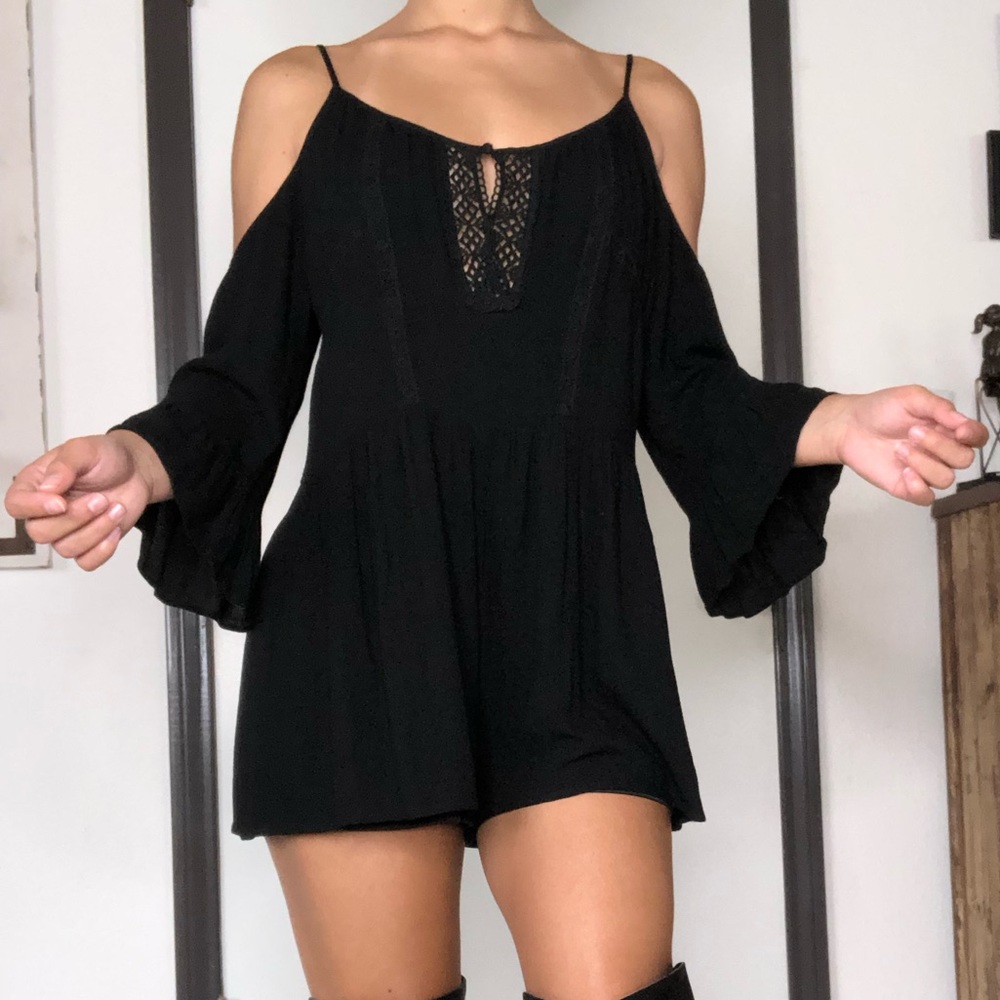 Lush Boho Cold Shoulder Romper